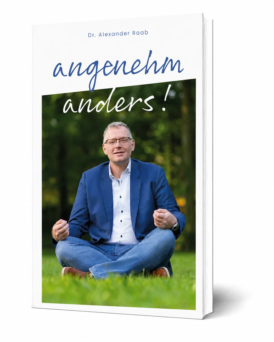 Buchmockup Angenehm anders von Dr. Alexander Raab
